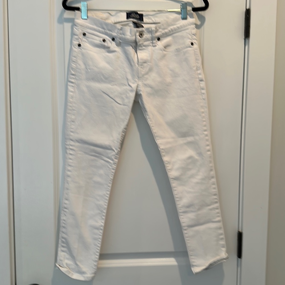 Ralph Lauren Rugby Crop (25" Inseam) White Skinny Jeans | Size 28 | Like New